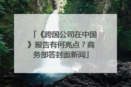 《跨国公司在中国》报告有何亮点？商务部答封面新闻