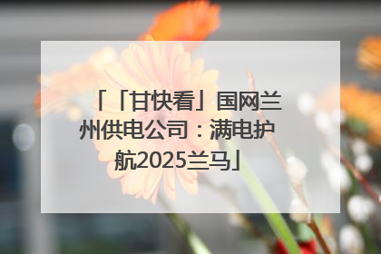 「甘快看」国网兰州供电公司：满电护航2025兰马