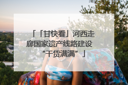 「甘快看」河西走廊国家遗产线路建设“干货满满”