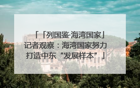 「列国鉴·海湾国家」记者观察：海湾国家努力打造中东“发展样本”