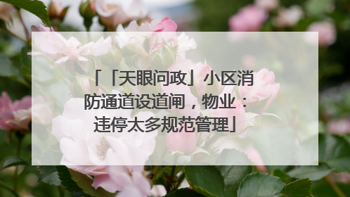 「天眼问政」小区消防通道设道闸，物业：违停太多规范管理