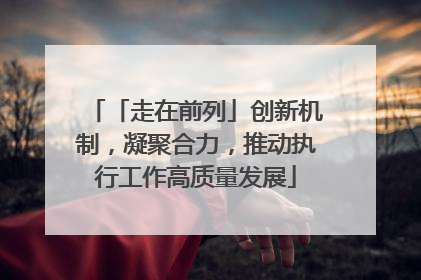 「走在前列」创新机制，凝聚合力，推动执行工作高质量发展
