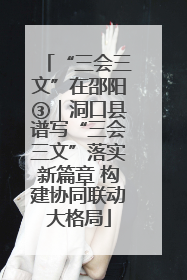 “三会三文”在邵阳③｜洞口县谱写“三会三文”落实新篇章 构建协同联动大格局