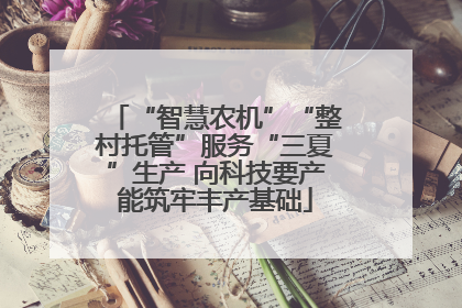 “智慧农机”“整村托管”服务“三夏”生产 向科技要产能筑牢丰产基础