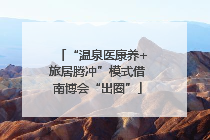 “温泉医康养+旅居腾冲”模式借南博会“出圈”