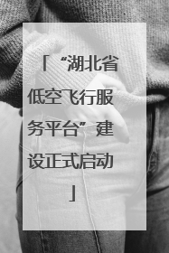 “湖北省低空飞行服务平台”建设正式启动