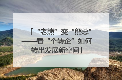 “老熊”变“熊总”——看“个转企”如何转出发展新空间