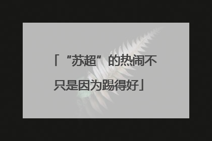 “苏超”的热闹不只是因为踢得好