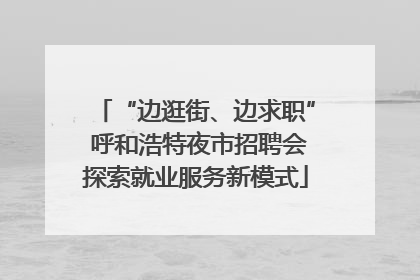 “边逛街、边求职” 呼和浩特夜市招聘会探索就业服务新模式