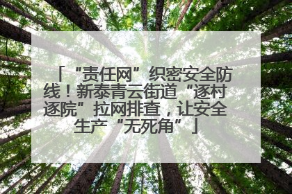“责任网”织密安全防线！新泰青云街道“逐村逐院”拉网排查，让安全生产“无死角”