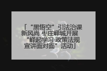 “黑悟空”引法治课新风尚 枣庄峄城开展“峄起学习·政策法规宣讲面对面”活动
