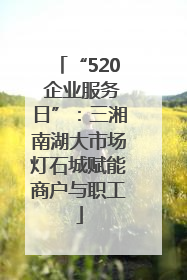 “520 企业服务日”：三湘南湖大市场灯石城赋能商户与职工