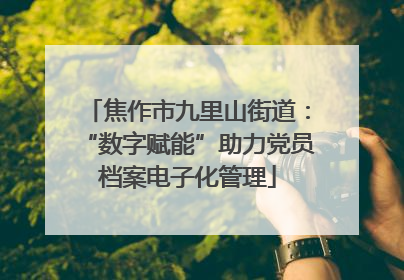 焦作市九里山街道：“数字赋能”助力党员档案电子化管理