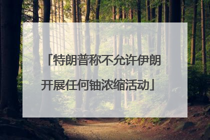 特朗普称不允许伊朗开展任何铀浓缩活动