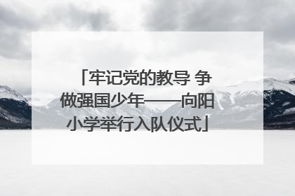 牢记党的教导 争做强国少年——向阳小学举行入队仪式