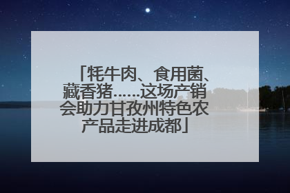 牦牛肉、食用菌、藏香猪……这场产销会助力甘孜州特色农产品走进成都
