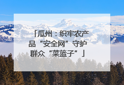 瓜州：织牢农产品“安全网”守护群众“菜篮子”