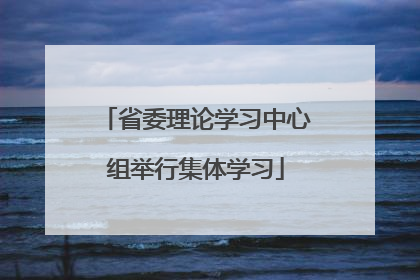 省委理论学习中心组举行集体学习