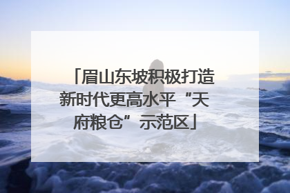 眉山东坡积极打造新时代更高水平“天府粮仓”示范区