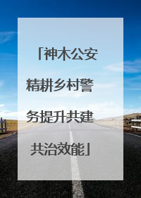 神木公安精耕乡村警务提升共建共治效能