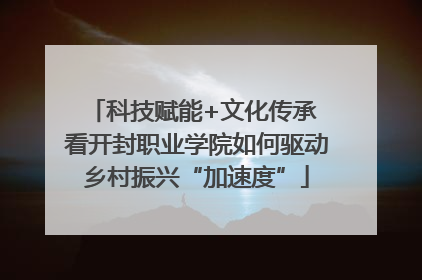 科技赋能+文化传承 看开封职业学院如何驱动乡村振兴“加速度”