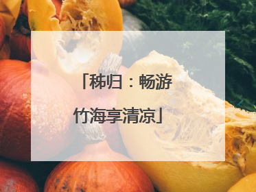 秭归：畅游竹海享清凉