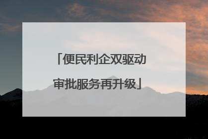 便民利企双驱动 审批服务再升级