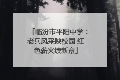 临汾市平阳中学：老兵风采映校园 红色薪火续新章