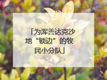 为浑善达克沙地“锁边”的牧民小分队