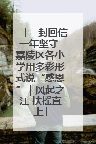一封回信一年坚守 嘉陵区各小学用多彩形式说“感恩”｜风起之江 扶摇直上
