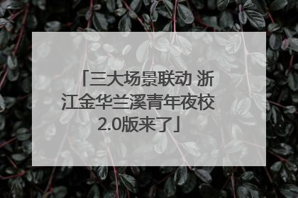 三大场景联动 浙江金华兰溪青年夜校2.0版来了