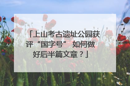 上山考古遗址公园获评“国字号” 如何做好后半篇文章？