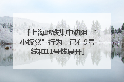 上海地铁集中劝阻 “小板凳”行为，已在9号线和11号线展开