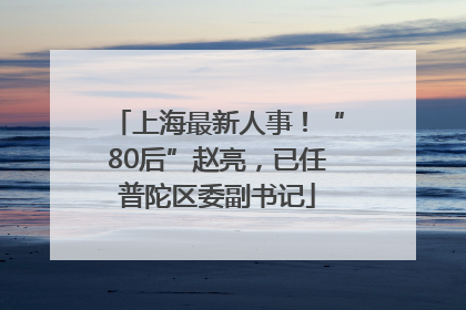 上海最新人事！“80后”赵亮，已任普陀区委副书记