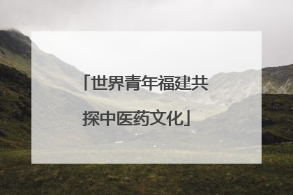世界青年福建共探中医药文化