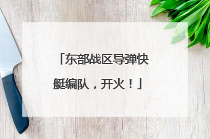 东部战区导弹快艇编队，开火！