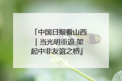 中国日报看山西｜当光明重返 架起中非友谊之桥