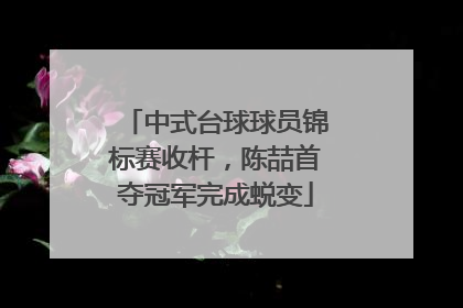 中式台球球员锦标赛收杆，陈喆首夺冠军完成蜕变
