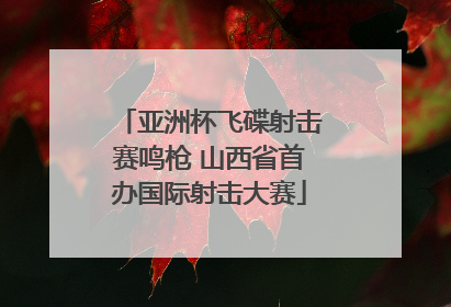 亚洲杯飞碟射击赛鸣枪 山西省首办国际射击大赛