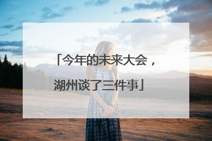今年的未来大会，湖州谈了三件事
