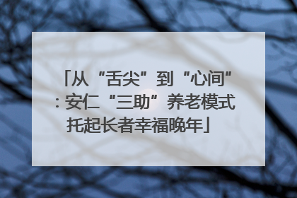从“舌尖”到“心间”：安仁“三助”养老模式托起长者幸福晚年