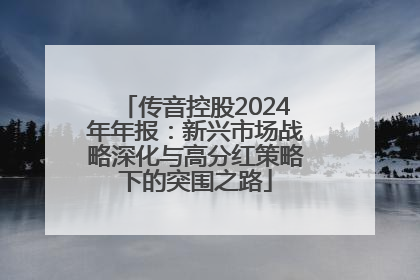 传音控股2024年年报：新兴市场战略深化与高分红策略下的突围之路
