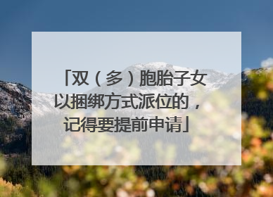双（多）胞胎子女以捆绑方式派位的，记得要提前申请