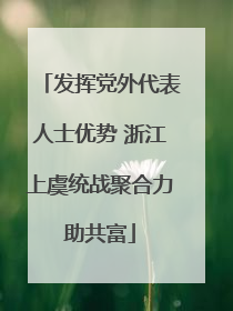 发挥党外代表人士优势 浙江上虞统战聚合力助共富