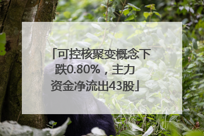可控核聚变概念下跌0.80%，主力资金净流出43股