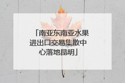 南亚东南亚水果进出口交易集散中心落地昆明