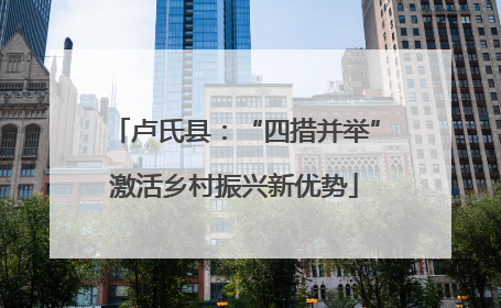 卢氏县：“四措并举”激活乡村振兴新优势