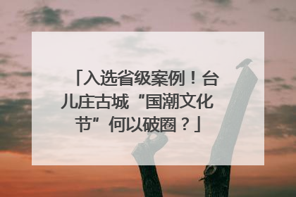 入选省级案例！台儿庄古城“国潮文化节”何以破圈？