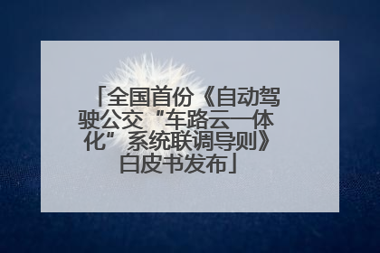全国首份《自动驾驶公交“车路云一体化”系统联调导则》白皮书发布