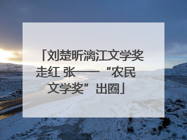 刘楚昕漓江文学奖走红 张一一“农民文学奖”出圈